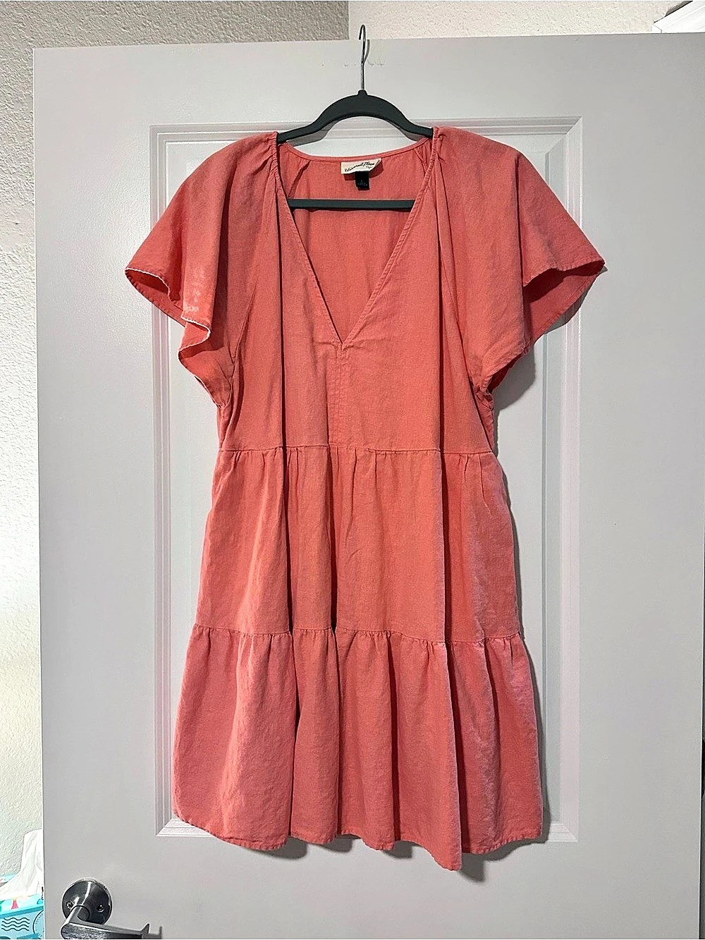 Universal Thread Tiered Mini Dress in Pink Size Large